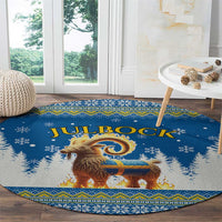 Sweden Christmas Round Carpet Julbock Yule Goat - Wonder Print Shop