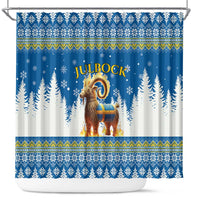 Sweden Christmas Shower Curtain Julbock Yule Goat - Wonder Print Shop
