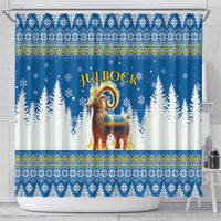 Sweden Christmas Shower Curtain Julbock Yule Goat - Wonder Print Shop
