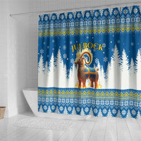 Sweden Christmas Shower Curtain Julbock Yule Goat - Wonder Print Shop