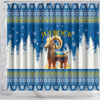 Sweden Christmas Shower Curtain Julbock Yule Goat - Wonder Print Shop