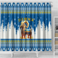 Sweden Christmas Shower Curtain Julbock Yule Goat - Wonder Print Shop