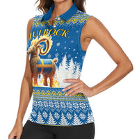 Sweden Christmas Women Sleeveless Polo Shirt Julbock Yule Goat LT19