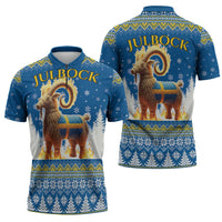 Sweden Christmas Zipper Polo Shirt Julbock Yule Goat LT19