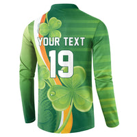 Ireland Rugby Custom Button Sweatshirt Irish Shamrock Champions