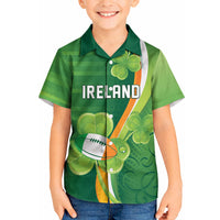 Ireland Rugby Custom Kid Hawaiian Shirt Irish Shamrock Champions