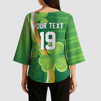 Ireland Rugby Custom Kimono Sleeve Blouse Irish Shamrock Champions