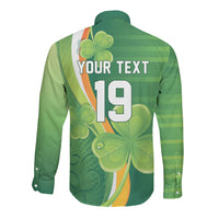 Ireland Rugby Custom Long Sleeve Button Shirt Irish Shamrock Champions