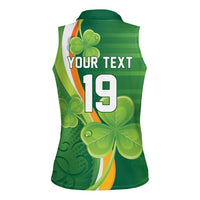 Ireland Rugby Custom Women Sleeveless Polo Shirt Irish Shamrock Champions