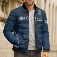 Scotland Rugby Personalized Bomber Puffer Jacket Scottish Thistle Champions