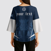 Scotland Rugby Personalized Kimono Sleeve Blouse Scottish Thistle Champions