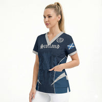 Scotland Rugby Personalized Scrub Top Scottish Thistle Champions