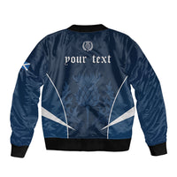 Scotland Rugby Personalized Sleeve Zip Bomber Jacket Scottish Thistle Champions