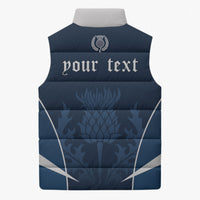 Scotland Rugby Personalized Sleeveless Puffer Jacket Scottish Thistle Champions