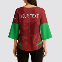 Wales Rugby Personalized Kimono Sleeve Blouse Welsh Red Dragon Champions