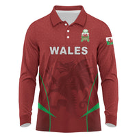 Wales Rugby Personalized Long Sleeve Polo Shirt Welsh Red Dragon Champions