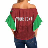 Wales Rugby Personalized Off Shoulder Wrap Waist Top Welsh Red Dragon Champions