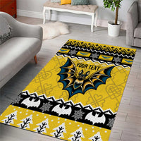 Personalized Brecknockshire Wales Christmas Area Rug Welsh Celtic Bat Design - Wonder Print Shop