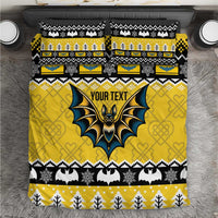 Personalized Brecknockshire Wales Christmas Bedding Set Welsh Celtic Bat Design - Wonder Print Shop