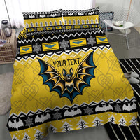 Personalized Brecknockshire Wales Christmas Bedding Set Welsh Celtic Bat Design - Wonder Print Shop