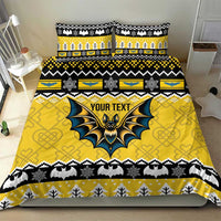 Personalized Brecknockshire Wales Christmas Bedding Set Welsh Celtic Bat Design - Wonder Print Shop
