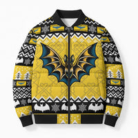 Personalized Brecknockshire Wales Christmas Bomber Puffer Jacket Welsh Celtic Bat Design - Wonder Print Shop