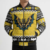 Personalized Brecknockshire Wales Christmas Bomber Puffer Jacket Welsh Celtic Bat Design - Wonder Print Shop