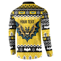 Personalized Brecknockshire Wales Christmas Button Sweatshirt Welsh Celtic Bat Design - Wonder Print Shop