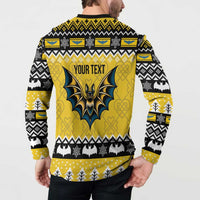 Personalized Brecknockshire Wales Christmas Button Sweatshirt Welsh Celtic Bat Design - Wonder Print Shop