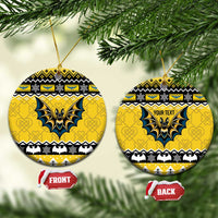 Personalized Brecknockshire Wales Christmas Ceramic Ornament Welsh Celtic Bat Design - Wonder Print Shop