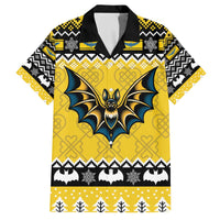 Personalized Brecknockshire Wales Christmas Family Matching Off The Shoulder Long Sleeve Dress and Hawaiian Shirt Welsh Celtic Bat Design - Wonder Print Shop