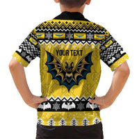 Personalized Brecknockshire Wales Christmas Family Matching Short Sleeve Bodycon Dress and Hawaiian Shirt Welsh Celtic Bat Design - Wonder Print Shop