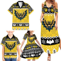 Personalized Brecknockshire Wales Christmas Family Matching Summer Maxi Dress and Hawaiian Shirt Welsh Celtic Bat Design - Wonder Print Shop