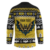 Personalized Brecknockshire Wales Christmas Hockey Jersey Welsh Celtic Bat Design - Wonder Print Shop