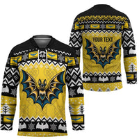 Personalized Brecknockshire Wales Christmas Hockey Jersey Welsh Celtic Bat Design - Wonder Print Shop