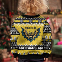 Personalized Brecknockshire Wales Christmas Kid Ugly Christmas Sweater Welsh Celtic Bat Design - Wonder Print Shop