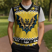 Personalized Brecknockshire Wales Christmas Knitted V-Neck Vest Welsh Celtic Bat Design - Wonder Print Shop