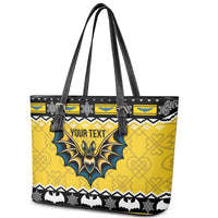 Personalized Brecknockshire Wales Christmas Leather Tote Bag Welsh Celtic Bat Design - Wonder Print Shop