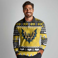 Personalized Brecknockshire Wales Christmas Long Sleeve Polo Shirt Welsh Celtic Bat Design - Wonder Print Shop