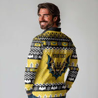 Personalized Brecknockshire Wales Christmas Long Sleeve Polo Shirt Welsh Celtic Bat Design - Wonder Print Shop