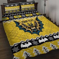 Personalized Brecknockshire Wales Christmas Quilt Bed Set Welsh Celtic Bat Design - Wonder Print Shop