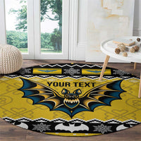 Personalized Brecknockshire Wales Christmas Round Carpet Welsh Celtic Bat Design - Wonder Print Shop