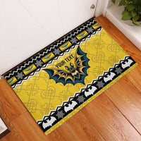 Personalized Brecknockshire Wales Christmas Rubber Doormat Welsh Celtic Bat Design - Wonder Print Shop