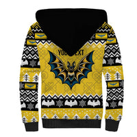 Personalized Brecknockshire Wales Christmas Sherpa Hoodie Welsh Celtic Bat Design - Wonder Print Shop