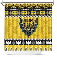 Personalized Brecknockshire Wales Christmas Shower Curtain Welsh Celtic Bat Design - Wonder Print Shop