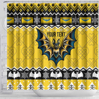 Personalized Brecknockshire Wales Christmas Shower Curtain Welsh Celtic Bat Design - Wonder Print Shop