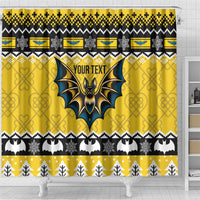 Personalized Brecknockshire Wales Christmas Shower Curtain Welsh Celtic Bat Design - Wonder Print Shop