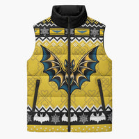 Personalized Brecknockshire Wales Christmas Sleeveless Puffer Jacket Welsh Celtic Bat Design - Wonder Print Shop