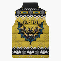 Personalized Brecknockshire Wales Christmas Sleeveless Puffer Jacket Welsh Celtic Bat Design - Wonder Print Shop