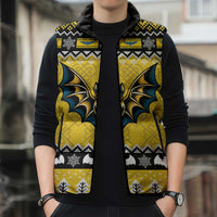 Personalized Brecknockshire Wales Christmas Sleeveless Puffer Jacket Welsh Celtic Bat Design - Wonder Print Shop